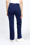 Holland Ave Diana Wide Leg Jean in Denim. Pull on pant with hidden elastic waistband and faux front fly. Smooth fit through stomach widens to hem. 30" inseam._t_34940573843656