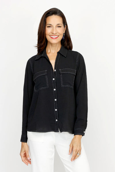 Top Ligne Airflow Contrast Stitch Button Down – Evelyn & Arthur