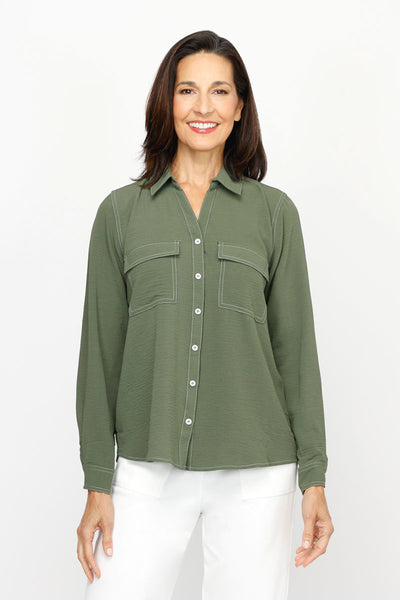 Top Ligne Airflow Contrast Stitch Button Down – Evelyn & Arthur