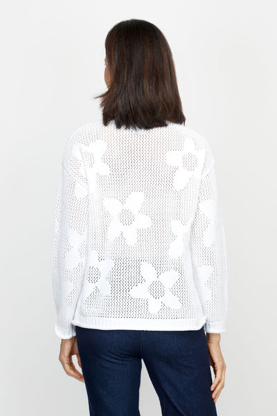 OHGA FLOWER KNIT PULLOVER ホワイト BIG FLOWER LONG SLEEVE KNIT PULLOVER – THE SHOP YOHJI YAMAMOTO