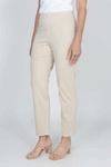 Holland Ave Sammy Denim Ankle Pant in Khaki. Pull on hidden waistband pant with faux zipper placket. Snug through hip and thigh falls straight to hem. 28" inseam._t_34827100684488