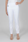 Lisette L Montreal Mercury 28" Ankle Pant in White. Pull on pant with 3" waistband. Snug through hip and thigh falls straight below knee. 28" inseam._t_35008837222600