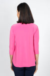 Sympli Go To Classic T Relax in Peony. Crew neck 3/4 sleeve a-line tee with curved hem. Relaxed fit._t_35033424036040
