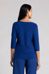 Sympli Go To Classic T Relax in Twilight Blue. Crew neck 3/4 sleeve a-line tee with curved hem. Relaxed fit._t_34785097187528