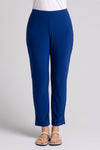 Sympli Narrow Pant Midi in Twilight Blue. Hidden elastic waist pull on pant with slim leg. Side slits at hem. 28" inseam_t_34785098072264
