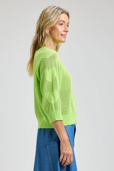 MARK & LONA 蛍光グリーン スウェット Zaket & Plover Hearts on My Sleeve Sweater – Evelyn & Arthur