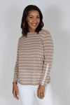 Ten Oh 8 Linen Stripe Sweater with Button Trim_t_33948785115336