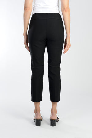 The Holland Ave Millennium Crop with Pocket in Black. Techno stretch pull on pant with 2 front slash pockets. 2 1/2" waistband. Slim through leg. 26" inseam._34098095489224