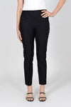 Lisette L Montreal Mercury 28" Ankle Pant in Black.  Pull on pant with 3" waistband.  Snug through hip and thigh falls straight below knee.  28" inseam._t_33981067296968