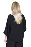 Planet Bateau T in Black. Boat neck dloman elbow length wide sleeve. Curved hem. Oversized fit._t_33980320022728