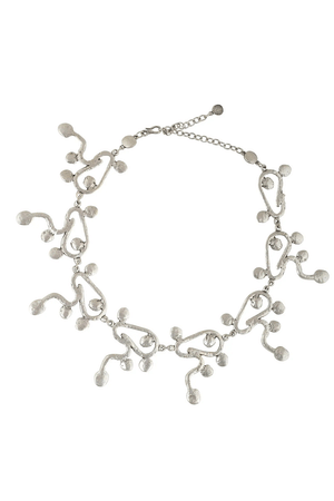 Squiggles Bib Necklace. Squiggles of pewter accentuate your neckline in a way that will elevate any evening look._32095308349640