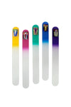 The only nail file you’ll ever need! Glass files are gentler for your nails than cardboard emery boards and help to prevent nail breakage.  These artisan crystal nail files come in a variety of colorful ombre designs in a protective black suede sleeve. Each file is made from high quality Czech Republican glass with a finish that is permanently etched into them, and will never dull!_t_33373684924616
