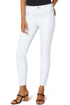 Liverpool Gia Glider Ankle Skinny in White. Pull on jean with faux front pocket. 2 rear patch pockets. 28" inseam._t_32355609968840