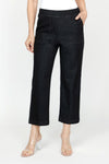 Holland Ave Patch Pocket Crop in Black.  1 3/4" elastic waistband.  2 front deep pockets, 2 rear patch pockets.  Snug through hip, falls wide to hem.  24 1/2" inseam._t_61395054756206