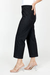 Holland Ave Patch Pocket Crop in Black.  1 3/4" elastic waistband.  2 front deep pockets, 2 rear patch pockets.  Snug through hip, falls wide to hem.  24 1/2" inseam._t_61395054559598