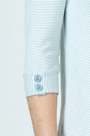 Top Ligne Striped Button Cuff Top_59980985827694