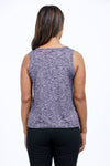 Top Ligne Space Dye Snap Front Top & Tank in purple with black space dye. Snap front shirt over sleeveless tank. Relaxed fit._t_34735770501320