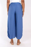Organic Rags Ruched Pant in Atlantic Blue. 1/2" elastic waist wide leg pant with side seam detail and ruching above hem. 24 1/4" inseam._t_34247550763208