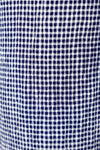 Organic Rags Check Print Easy Crop Pant in Admiral blue and White.  Crinkled check fabric.  Elastic waist with 2 side pockets.  Wide leg.  21" inseam._t_60035715400046
