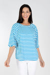 Top Ligne Turquoise Striped Raglan Balloon  Tee_t_34502326583496