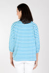 Top Ligne Turquoise Striped Raglan Balloon  Tee_t_34502326616264