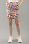 Lisette L Montreal Wynwood Skort.  Bright multi colored graffiti print.  3" waistband pull on skirt with attached nylon short.  2 pockets in front; single welt pocket in back.  18" inseam_t_34999273881800