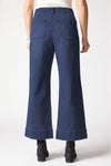 Habitat Stretch Denim Wide Ankle Jean in Dark Denim.  Mid rise wide leg jean with button and zipper closure.  Belt loops.  2 front and 2 rear patch pockets. Top stitch detail.  28" inseam._t_61393514594670