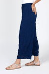 LIV by Habitat Crimped Easy Crop Pant in Navy. 1 1/2" waistband crinkled pull on pant with side seam pockets. Leg falls straight from hip. 26" inseam_t_35347051479240