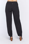 Neon Buddha Relaxed Pant in Black. Drop waist pull on pant. Straight leg that tapers to a pleated hem. 2 front pleated pockets. 28" inseam._t_34558183604424