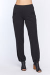 Neon Buddha Relaxed Pant in Black.  Drop waist pull on pant.  Straight leg that tapers to a pleated hem.  2 front pleated pockets.  28" inseam._t_34558183407816