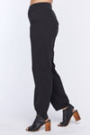 Neon Buddha Relaxed Pant in Black. Drop waist pull on pant. Straight leg that tapers to a pleated hem. 2 front pleated pockets. 28" inseam._t_34558183538888