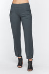 Neon Buddha Relaxed Pant in Gray. Drop waist pull on pant. Straight leg that tapers to a pleated hem. 2 front pleated pockets. 28" inseam._t_34558183440584
