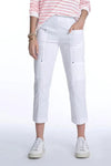 Elliott Lauren Cargo Pocket Pant in White. Double cargo pockets with stud detail. Pull on pant with elastic waist. Slim leg. 24" inseam._t_34300683026632