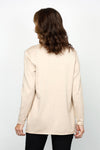 Metric Open Cardi with Pockets in Neutral. Open front knit with long sleeves and front pouch pockets with rib trim.  Rolled edges.  Relaxed fit._t_61005646233966