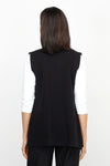 Metric Button Vest in Black.  Notched lapel open front vest with 3 gold tone buttons on the diagonal on each front side.  2 front patch pockets.  Classic fit._t_61255796556142