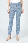 Lisette L Montreal Pebble Ankle Pant in Multi.  3" waistband with tummy control.  Snug through stomach, hip and thigh.  Slim leg.  28" inseam._t_59957334475118