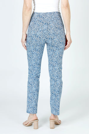 Lisette L Montreal Pebble Ankle Pant in Multi.  3" waistband with tummy control.  Snug through stomach, hip and thigh.  Slim leg.  28" inseam._59957334573422