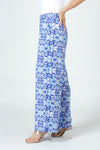 Top Ligne Kaleidoscope Airflow Wide Leg Pant in Blue.  Geometric print in shades of blue.  1 1/2" elastic waistband.  2 front slash pockets.  Wide flowing leg.  12" leg opening.  28" inseam._t_59980469600622