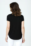 Top Ligne High Low Tee in Black.  Crew neck short sleeve top with curved high low hem.  Relaxed fit._t_60003087253870