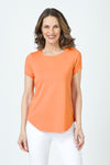 Top Ligne High Low Tee in Cantalope.  Crew neck short sleeve top with curved high low hem.  Relaxed fit._t_60003087286638
