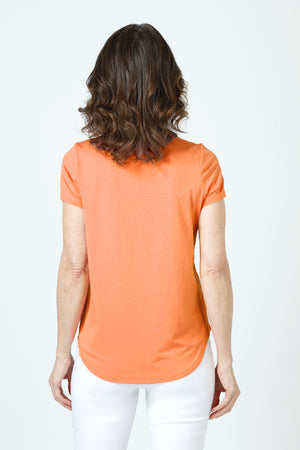 Top Ligne High Low Tee in Cantalope.  Crew neck short sleeve top with curved high low hem.  Relaxed fit._60003087188334
