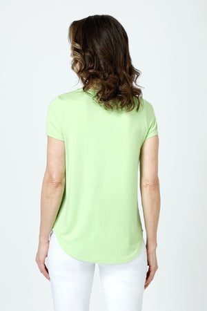 Top Ligne High Low Tee in Kiwi.  Crew neck short sleeve top with curved high low hem.  Relaxed fit._60003087024494