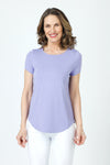 Top Ligne High Low Tee in Lilac.  Crew neck short sleeve top with curved high low hem.  Relaxed fit._t_60003086958958