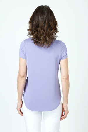 Top Ligne High Low Tee in Lilac.  Crew neck short sleeve top with curved high low hem.  Relaxed fit._60003087319406