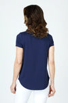 Top Ligne High Low Tee in Indigo.  Crew neck short sleeve top with curved high low hem.  Relaxed fit._t_60003087155566