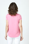 Top Ligne High Low Tee in Peony.  Crew neck short sleeve top with curved high low hem.  Relaxed fit._t_60003086991726