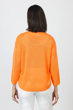 Ten Oh 8 Perforated Dolman V Neck Sweater_60077015302510