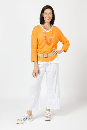 Ten Oh 8 Perforated Dolman V Neck Sweater_60095027577198