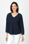 Ten Oh 8 Perforated Dolman V Neck Sweater_t_60077015400814
