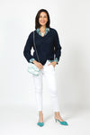 Ten Oh 8 Perforated Dolman V Neck Sweater_t_60095027511662